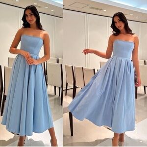 House of CB Audrey tuscan blue strapless midi sundress - XS